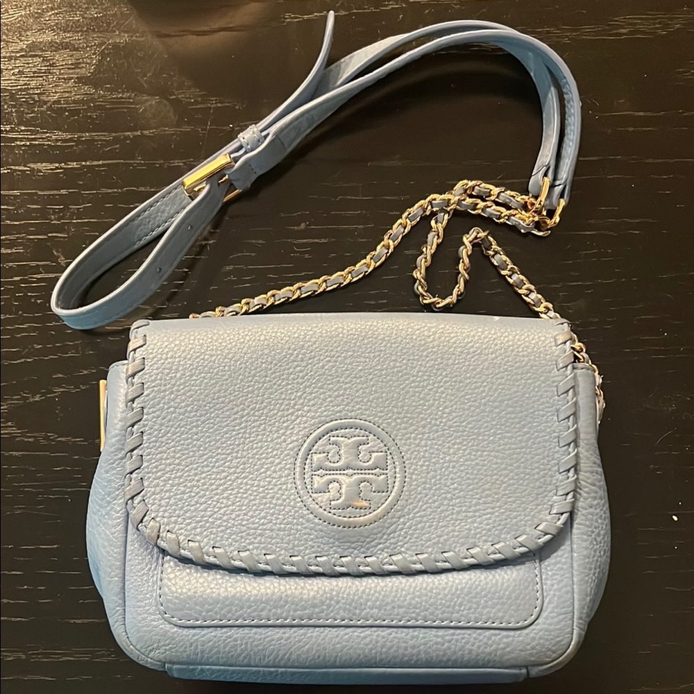 Tory Burch Blue Crossbody Bag with Signature Medallion